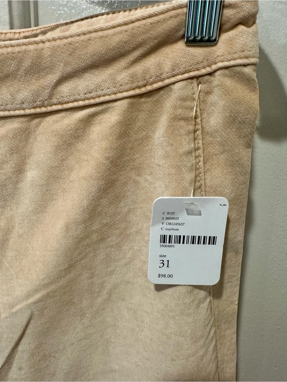 Free People Peach Velvet Float On Flare Pants Boho Chic Raw Hem Stretch 31 NWT